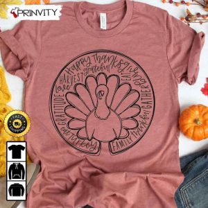 US Thanksgiving Turkey Grateful Harvest T Shirt Best Thanksgiving Gifts 2022 Family Thankful Gather Autumn Happy Thankful Unisex Hoodie Sweatshirt Long Sleeve Prinvity 1