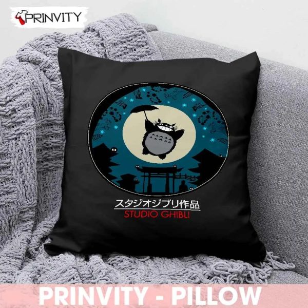 Totoro Studio Ghibli Best Christmas Gifts For Pillow, Happy Holidays, Size 14”x14”, 16”x16”, 18”x18”, 20”x20”  – Prinvity