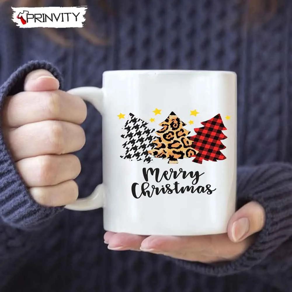 Tres Arboles Mery Christmas Mug, Size 11oz & 15oz, Best Christmas Gifts 2022, Happy Holidays - Prinvity