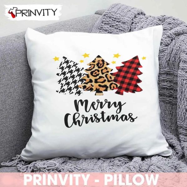 Tres Arboles Mery Christmas Pillow, Best Christmas Gifts 2022, Happy Holidays, Size 14”x14”, 16”x16”, 18”x18”, 20”x20” – Prinvity