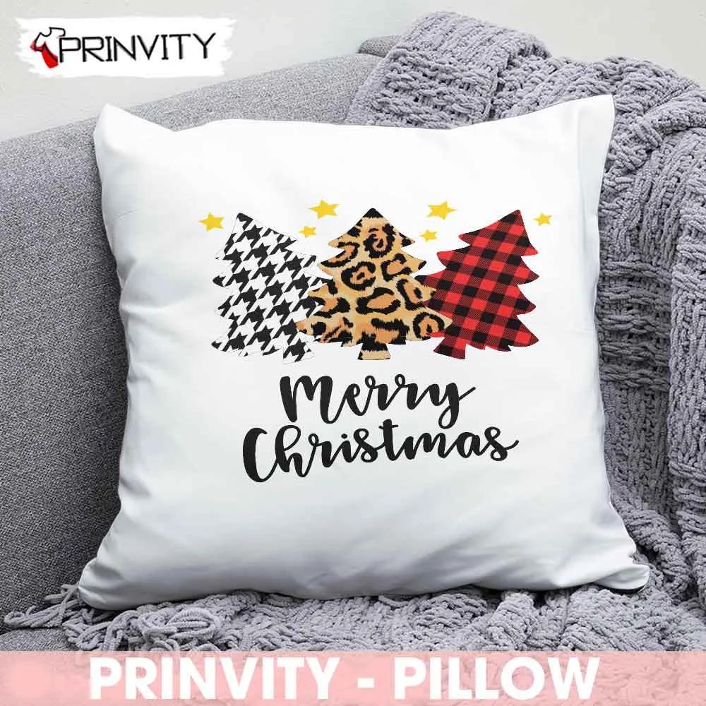 Tres Arboles Mery Christmas Pillow, Best Christmas Gifts 2022, Happy Holidays, Size 14”x14”, 16”x16”, 18”x18”, 20”x20” - Prinvity