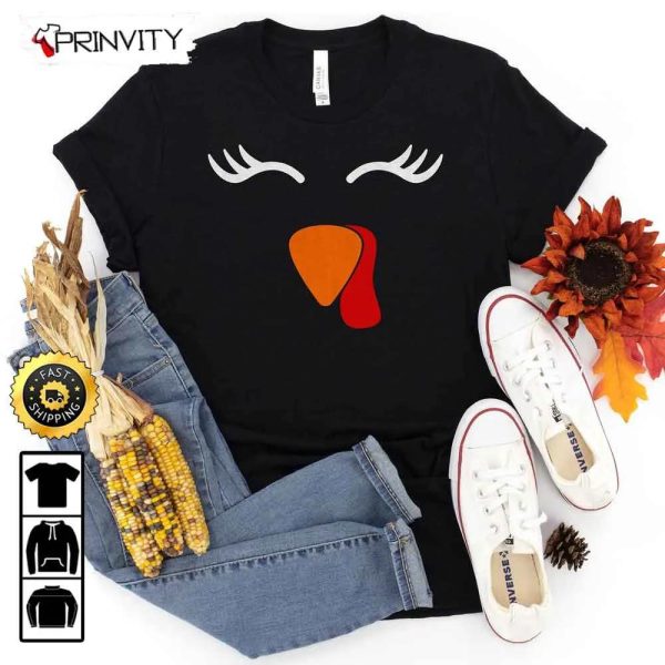 Turkey Fall Thanksgiving Cute T-Shirt, Best Thanksgiving Gifts For 2022, Autumn Happy Thankful, Unisex Hoodie, Sweatshirt, Long Sleeve – Prinvity