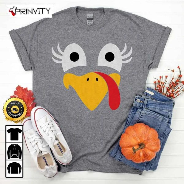 Turkey Fall Thanksgiving Cute T-Shirt, Best Thanksgiving Gifts For 2022, Autumn Happy Thankful, Unisex Hoodie, Sweatshirt, Long Sleeve – Prinvity