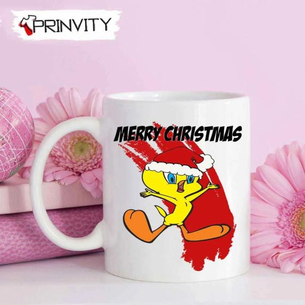 Tweety Looney Tunes Merry Christmas Mug, Size 11oz & 15oz, Best Christmas Gifts 2022, Happy Holidays – Prinvity