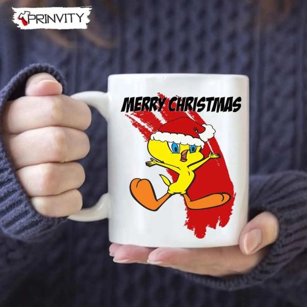 Tweety Looney Tunes Merry Christmas Mug, Size 11oz & 15oz, Best Christmas Gifts 2022, Happy Holidays – Prinvity