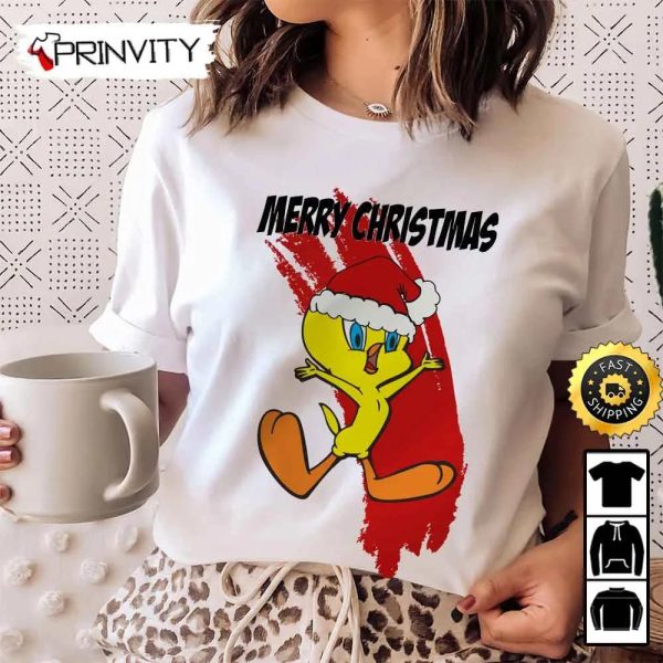 Tweety Looney Tunes Merry Christmas Sweatshirt, Best Christmas Gifts 2022, Happy Holidays, Unisex Hoodie, T-Shirt, Long Sleeve – Prinvity