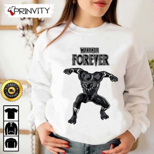 Wakanda For Ever Black Panther Marvel T Shirt Best Christmas Gifts 2022 Unisex Hoodie Sweatshirt Long Sleeve Prinvity 7