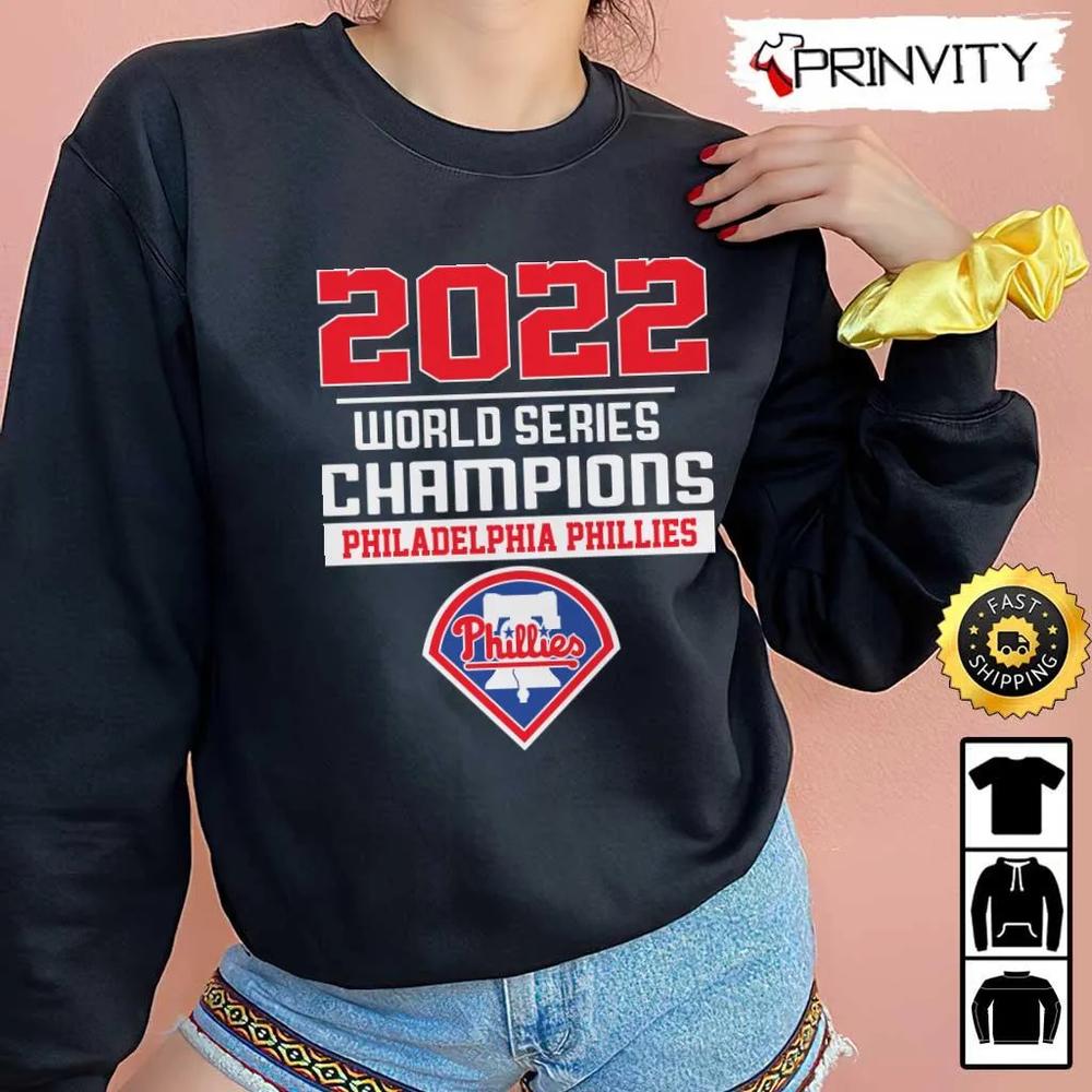 World Series 2022 Champions Philadelphia Phillies T-Shirt, Major League Baseball, Gifts For Fans Baseball Mlb, Unisex Hoodie, Sweatshirt, Long Sleeve - Prinvity