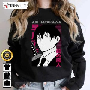 Aki Hayakawa Chainsaw Man T Shirt Chainsaw Man Anime Power Japanese Manga Fujimoto Tatsuki Unisex Hoodie Sweatshirt Long Sleeve Tank Top Prinvity 3