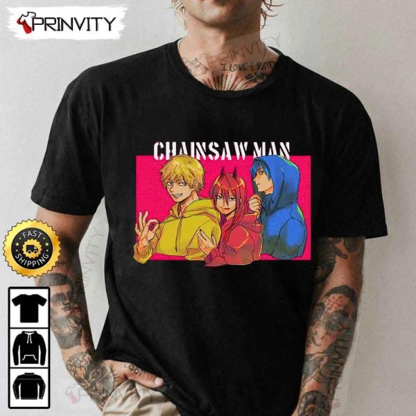 Aki Power Denji Chainsaw Man Anime T-Shirt, Chainsaw Man Manga Series, Unisex Hoodie, Sweatshirt, Long Sleeve, Tank Top – Prinvity