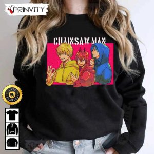 Aki Power Denji Chainsaw Man Anime T Shirt Chainsaw Man Manga Series Unisex Hoodie Sweatshirt Long Sleeve Tank Top Prinvity HD13850 7