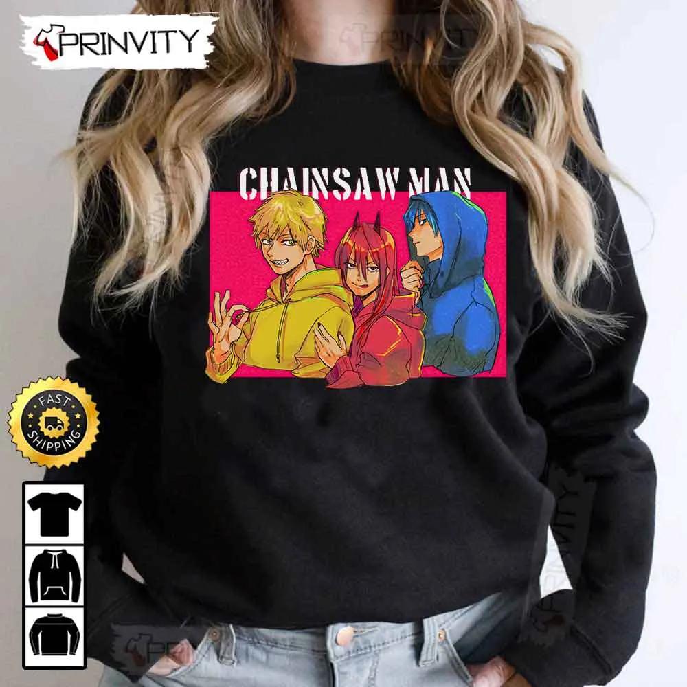 Aki Power Denji Chainsaw Man Anime T-Shirt, Chainsaw Man Manga Series, Unisex Hoodie, Sweatshirt, Long Sleeve, Tank Top - Prinvity