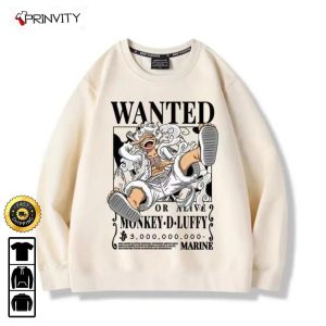 Anime Wanted Monkey D Luffy One Piece T-Shirt, One Piece, Best Gifts For Fan, Unisex Hoodie, Sweatshirt, Long Sleeve – Prinvity