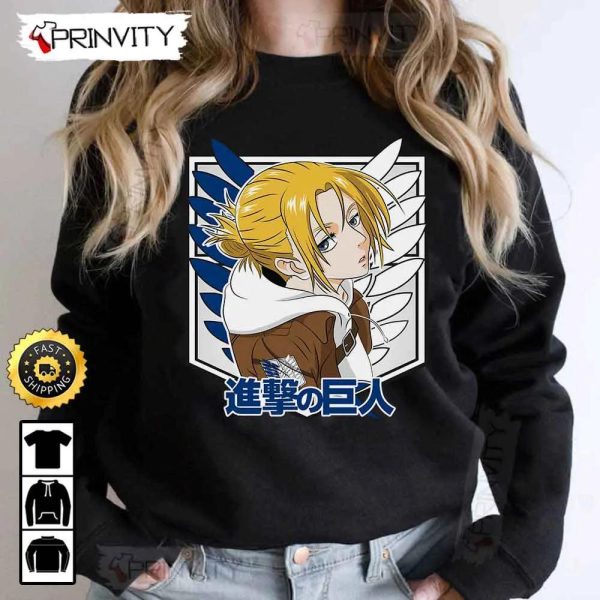 Attack On Titan Manga Annie Leonhart T-Shirt, Anime Japanese Manga Series, Eren Yeager, Levi Ackerman, Unisex Hoodie, Sweatshirt, Long Sleeve – Prinvity