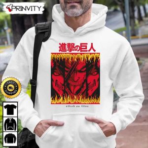 Attack on Titan Manga Eren Yeager Red T Shirt Attack on Titan Anime Japanese Manga Series Levi Ackerman Unisex Hoodie Sweatshirt Long Sleeve Prinvity HD003 3