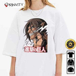 Attack On Titan Manga Eren Yeager T-Shirt, Anime Japanese Manga Series, Levi Ackerman, Mikasa Ackerman, Unisex Hoodie, Sweatshirt, Long Sleeve – Prinvity