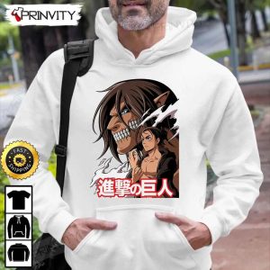 Attack on Titan Manga Eren Yeager T Shirt Anime Japanese Manga Series Levi Ackerman Mikasa Ackerman Unisex Hoodie Sweatshirt Long Sleeve Prinvity HD014 3