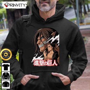 Attack on Titan Manga Eren Yeager T Shirt Anime Japanese Manga Series Levi Ackerman Mikasa Ackerman Unisex Hoodie Sweatshirt Long Sleeve Prinvity HD014 6
