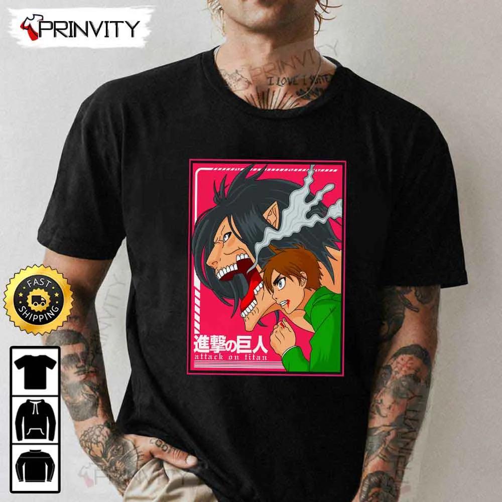 Attack On Titan Manga Eren Yeager T-Shirt, Anime Japanese Manga Series, Levi Ackerman, Mikasa Ackerman, Unisex Hoodie, Sweatshirt, Long Sleeve - Prinvity Attack On Titan Manga Eren Yeager T-Shirt, Anime Japanese Manga Series, Levi Ackerman, Mikasa Ackerman, Unisex Hoodie, Sweatshirt, Long Sleeve - Prinvity
