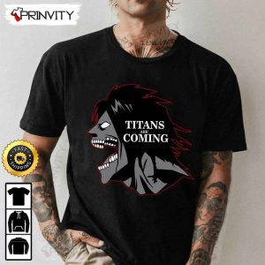 Attack on Titan Manga Eren Yeager Titans Are Coming T Shirt Anime Japanese Manga Series Levi Ackerman Unisex Hoodie Sweatshirt Long Sleeve Prinvity HD031 2