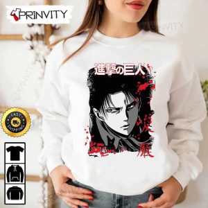 Attack on Titan Manga Levi Ackerman T Shirt Anime Japanese Manga Series Eren Yeager Unisex Hoodie Sweatshirt Long Sleeve Prinvity HD011 5
