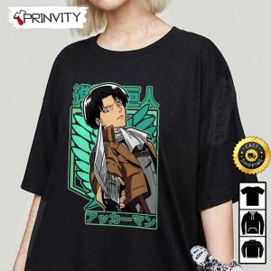 Attack On Titan Manga Levi Ackerman T-Shirt, Anime Japanese Manga Series, Eren Yeager, Unisex Hoodie, Sweatshirt, Long Sleeve - Prinvity