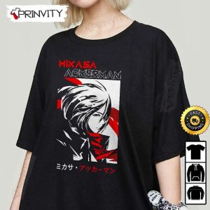Attack On Titan Manga Mikasa Ackerman T-Shirt, Anime Japanese Manga Series, Eren Yeager, Levi Ackerman, Unisex Hoodie, Sweatshirt, Long Sleeve – Prinvity