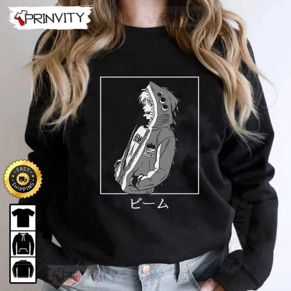 Beam Chainsaw Man Anime T-Shirt, Chainsaw Man Power, Japanese Manga, Fujimoto Tatsuki, Unisex Hoodie, Sweatshirt, Long Sleeve, Tank Top – Prinvity