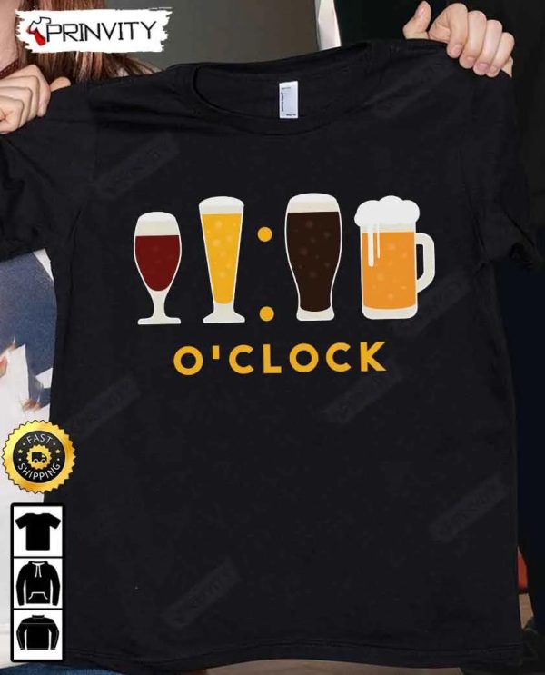 Beer O’Clock T-Shirt, International Beer Day 2023, Gifts For Beer Lover, Budweiser, IPA, Modelo, Bud Zero, Unisex Hoodie, Sweatshirt, Long Sleeve – Prinvity