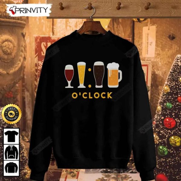 Beer O’Clock T-Shirt, International Beer Day 2023, Gifts For Beer Lover, Budweiser, IPA, Modelo, Bud Zero, Unisex Hoodie, Sweatshirt, Long Sleeve – Prinvity
