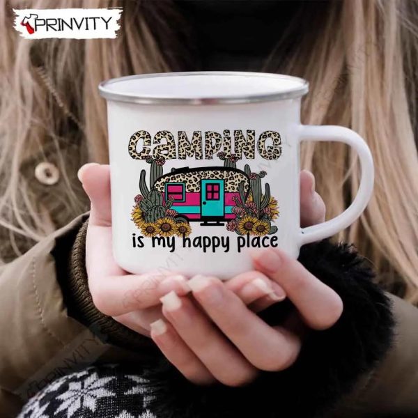 Camping Is My Happy Place 12oz Camping Mug, Rv Park, Campsite, Gifts For Camping Lover – Prinvity