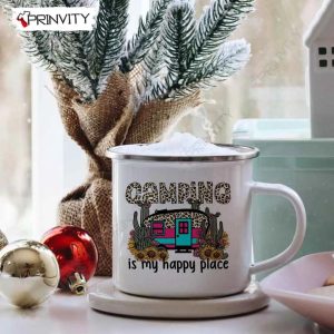 Camping Is My Happy Place 12oz Camping Cup RV Park Campsite Gifts For Camping Lover Prinvity HD006 4