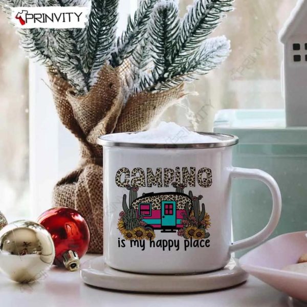 Camping Is My Happy Place 12oz Camping Mug, Rv Park, Campsite, Gifts For Camping Lover – Prinvity