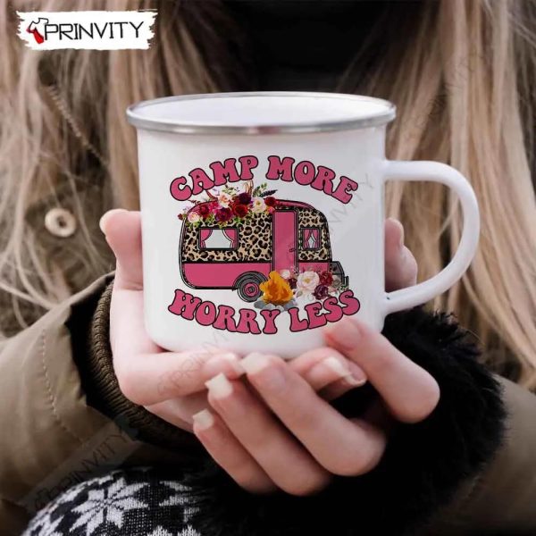 Camping More Worry Less 12oz Camping Mug, Rv Park, Campsite, Gifts For Camping Lover – Prinvity