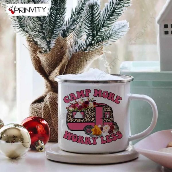 Camping More Worry Less 12oz Camping Mug, Rv Park, Campsite, Gifts For Camping Lover – Prinvity