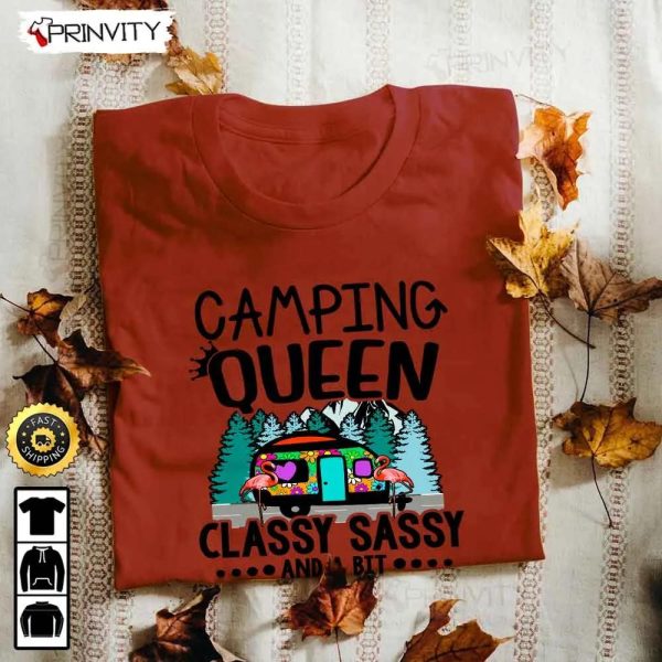 Camping Queen Classy Sassy And A Bit Smart Assy T-Shirt, Rv Park, Campsite, Campgrounds, Gifts For Camping Lover, Unisex Hoodie, Sweatshirt, Long Sleeve – Prinvity
