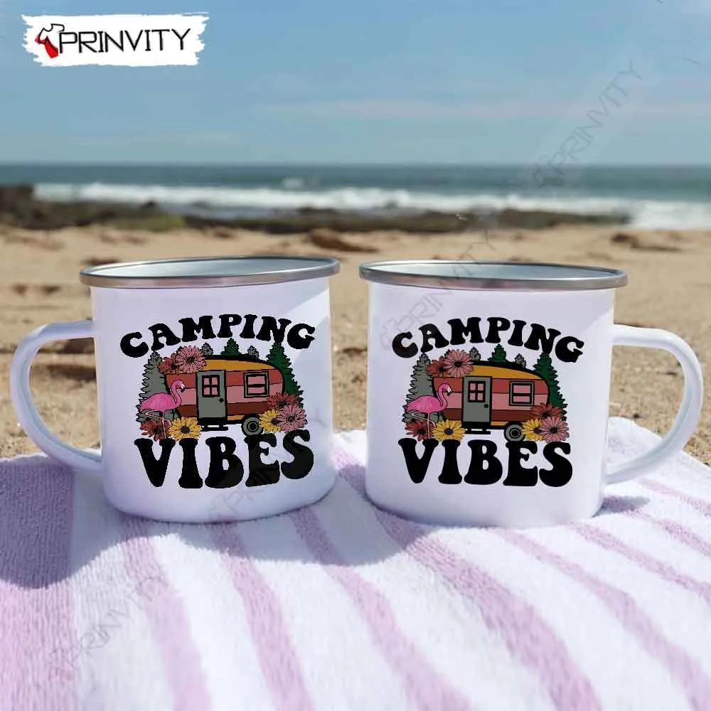 Camping Vibes 12oz Camping Mug, Rv Park, Campsite, Gifts For Camping Lover - Prinvity