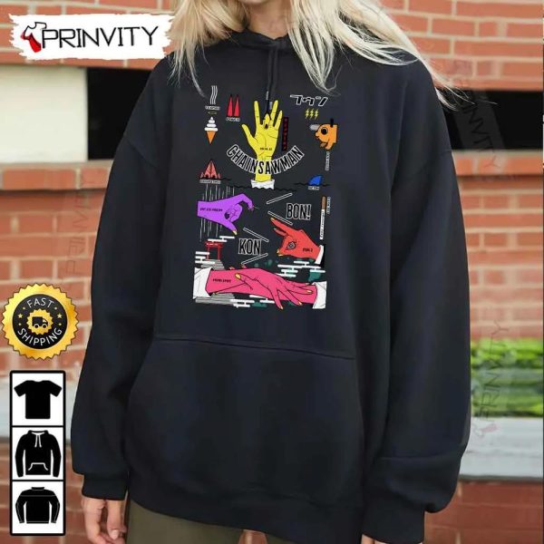 Chainsaw Man Aki Hayakawa Denji Makima T-Shirt, Chainsaw Man Anime Manga Series, Unisex Hoodie, Sweatshirt, Long Sleeve, Tank Top – Prinvity