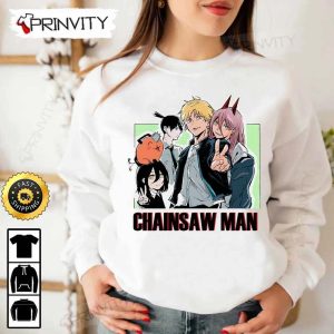 Chainsaw Man Anime T Shirt Aki Hayakawa Power Denji Makima Chainsaw Man Manga Series Unisex Hoodie Sweatshirt Long Sleeve Tank Top Prinvity HD13871 5