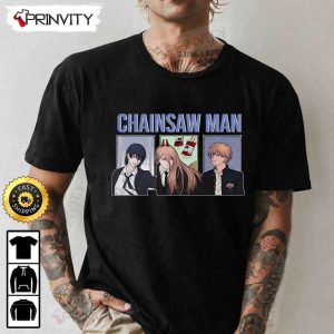 Chainsaw Man Anime T-Shirt, Denji, Power, Aki Hayakawa, Chainsaw Man Manga Series, Unisex Hoodie, Sweatshirt, Long Sleeve, Tank Top – Prinvity