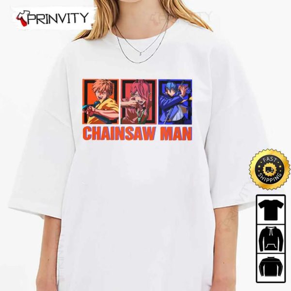 Chainsaw Man Anime T-Shirt, Power, Denji, Aki Hayakawa, Chainsaw Man Manga Series, Unisex Hoodie, Sweatshirt, Long Sleeve, Tank Top – Prinvity