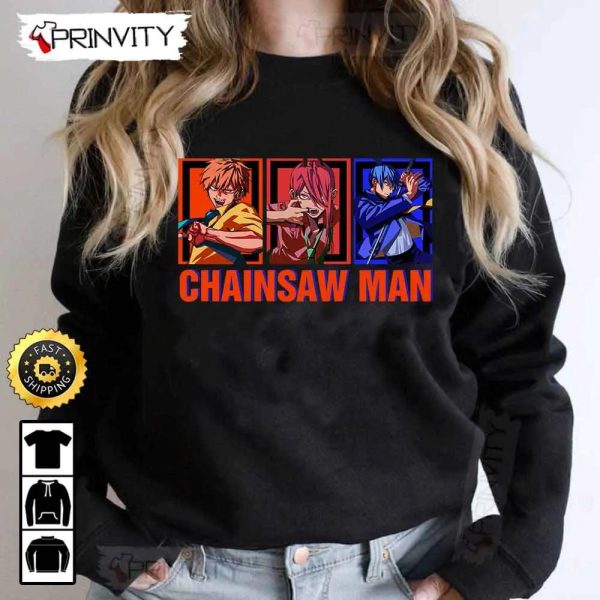 Chainsaw Man Anime T-Shirt, Power, Denji, Aki Hayakawa, Chainsaw Man Manga Series, Unisex Hoodie, Sweatshirt, Long Sleeve, Tank Top – Prinvity