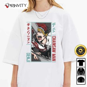 Chainsaw Man Denji T-Shirt, Chainsaw Man Anime Power, Japanese Manga, Fujimoto Tatsuki, Unisex Hoodie, Sweatshirt, Long Sleeve, Tank Top – Prinvity