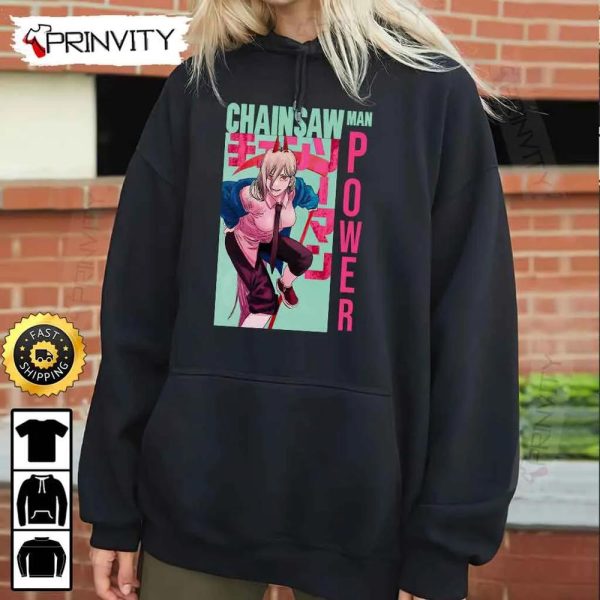 Chainsaw Man Power Anime T-Shirt, Chainsaw Man Manga Series, Unisex Hoodie, Sweatshirt, Long Sleeve, Tank Top – Prinvity