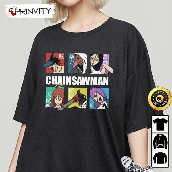 Chainsaw Man T-Shirt, Chainsaw Man Anime Power, Japanese Manga, Fujimoto Tatsuki, Unisex Hoodie, Sweatshirt, Long Sleeve, Tank Top – Prinvity