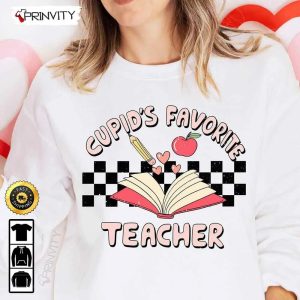 Cupid’s Favorite Teacher T-Shirt, Teacher Valentine’s, Gifts For Valentine’s Day 2023, Best Gift For Your Girlfriend Or Wife, Unisex Hoodie, Sweatshirt, Long Sleeve – Prinvity