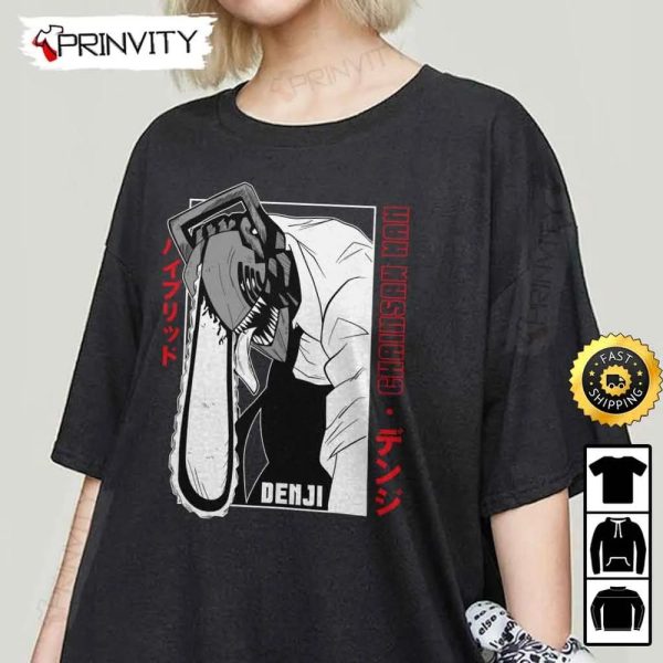 Chainsaw Man Denji Anime Power Japanese Manga T-Shirt, Chainsaw Man Anime, Japanese Manga, Fujimoto Tatsuki, Unisex Hoodie, Sweatshirt, Long Sleeve, Tank Top – Prinvity