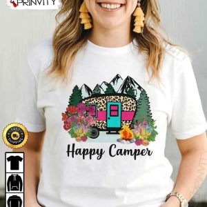 Happy Camper T Shirt RV Park Campsite Gifts For Camping Lover Unisex Hoodie Sweatshirt Long Sleeve Prinvity HD008 1