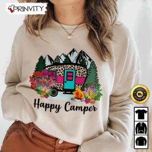 Happy Camper T Shirt RV Park Campsite Gifts For Camping Lover Unisex Hoodie Sweatshirt Long Sleeve Prinvity HD008 4