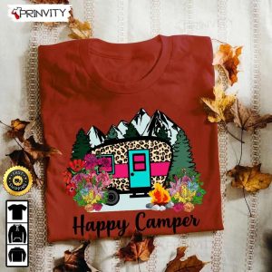 Happy Camper T Shirt RV Park Campsite Gifts For Camping Lover Unisex Hoodie Sweatshirt Long Sleeve Prinvity HD008 7